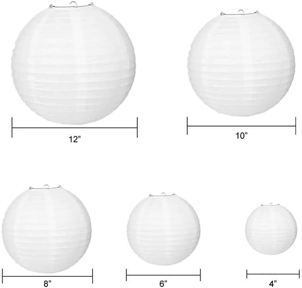 inese White Hanging Paper Lantern in 4” 6” 8” 10” 12” Great for Wedding and