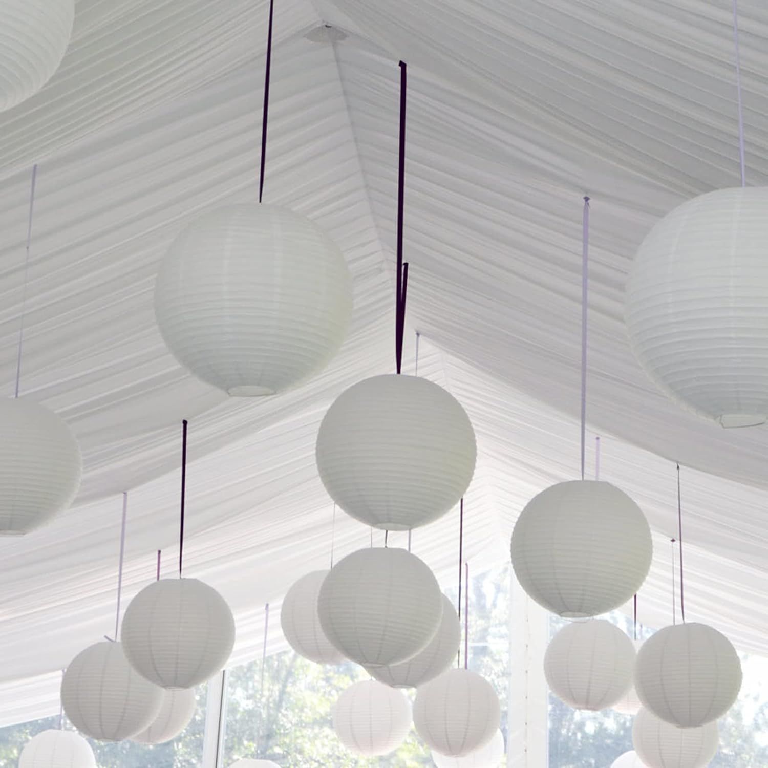 inese White Hanging Paper Lantern in 4” 6” 8” 10” 12” Great for Wedding and view 3