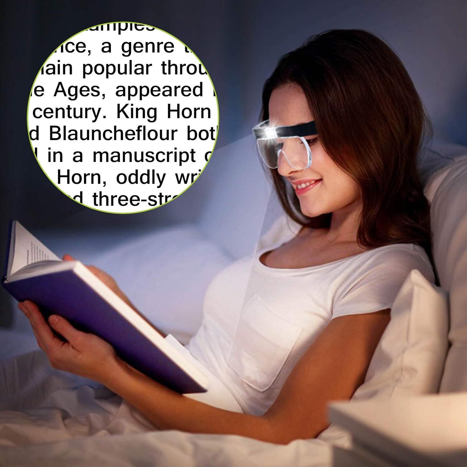 Headband Magnifier Rechargeable Magnifying Glass with LED Light Hands view 2