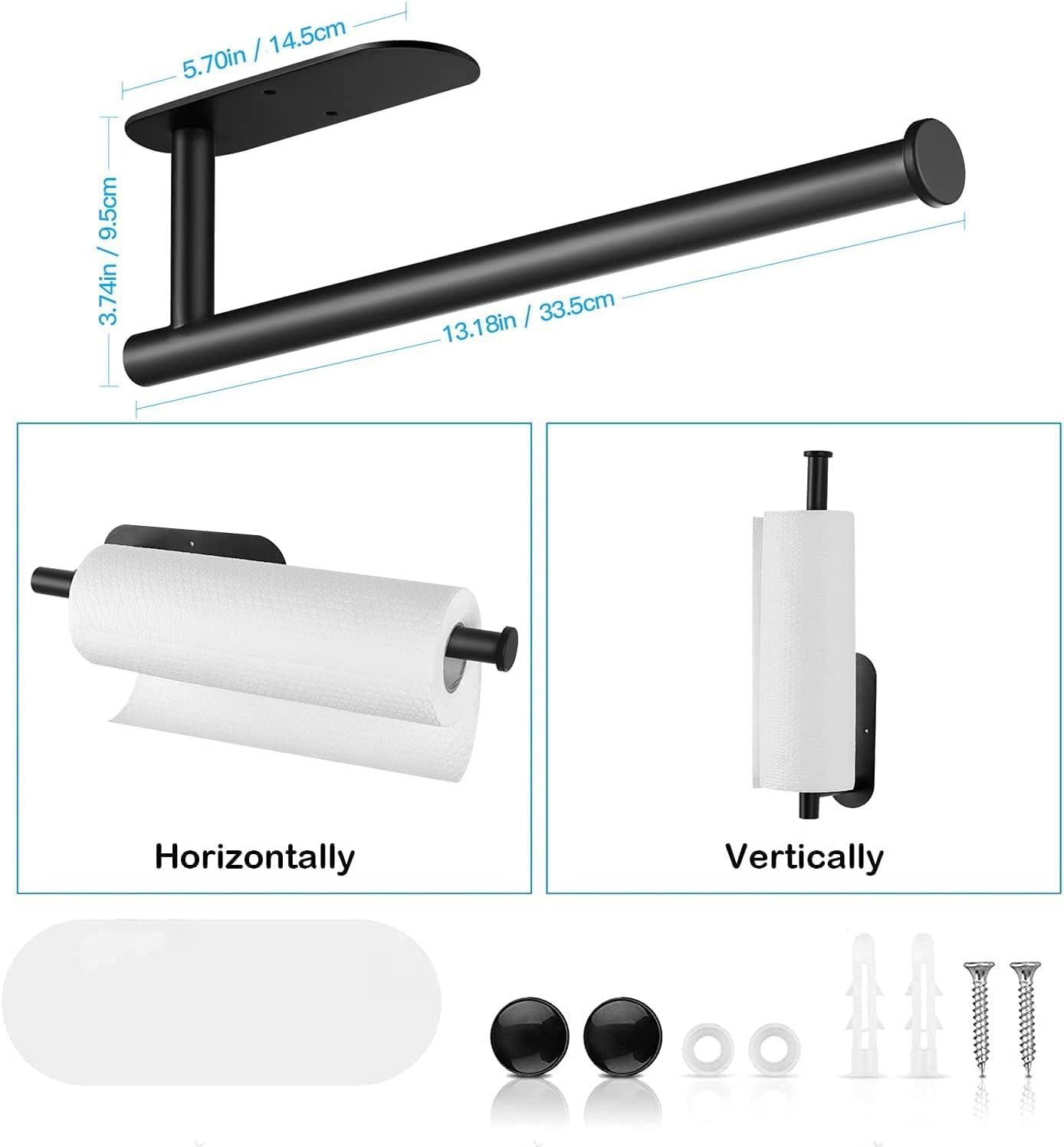 Paper Towel Holder Under Kitchen Cabinet - Self Adhesive or Drilling Paper view 3