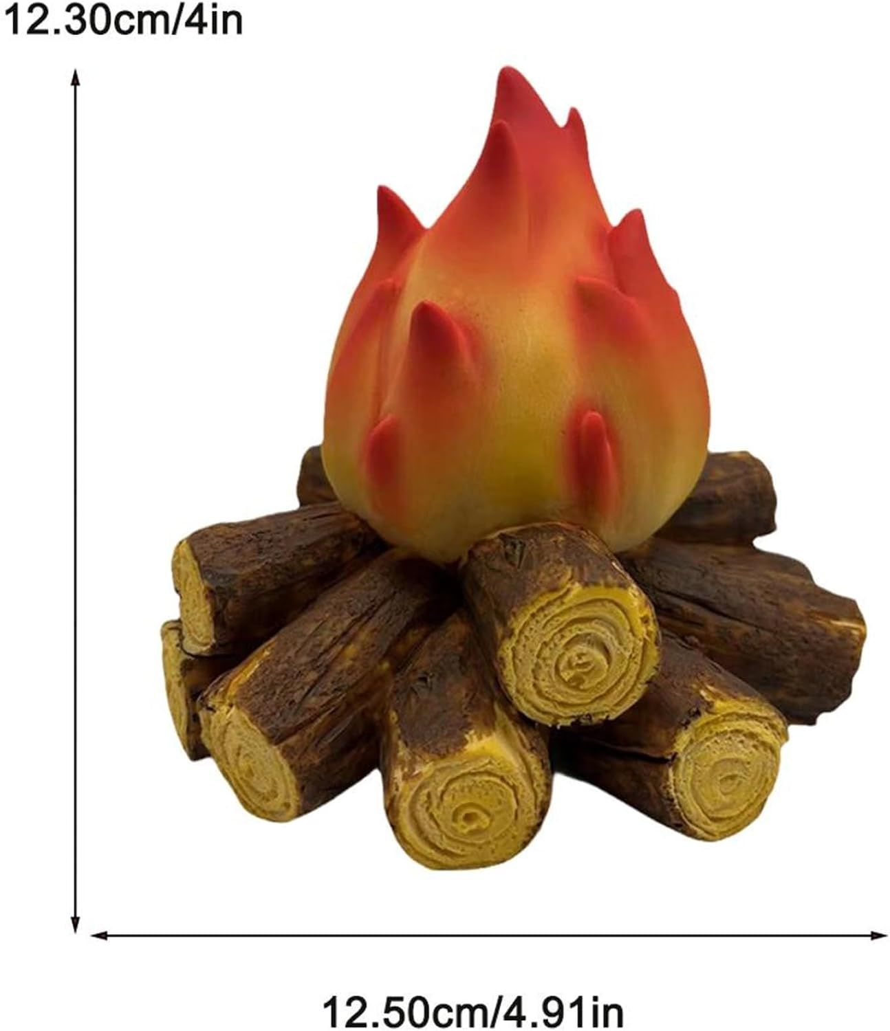 Fake Campfire,3D Faux Fireplace Logs Realistic Battery Powered Flameless Fake view 3