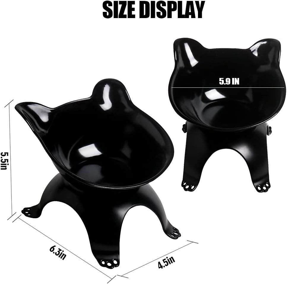 Cat Dog Bowls,15°Tilted Pet Feeder Bowl,Cat Feeding Bowls,Protective Cat
