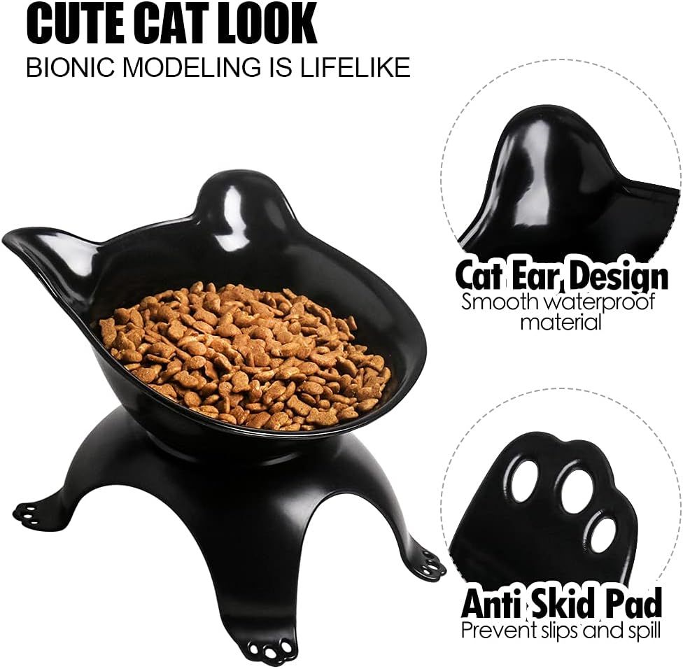 Cat Dog Bowls,15°Tilted Pet Feeder Bowl,Cat Feeding Bowls,Protective Cat view 2