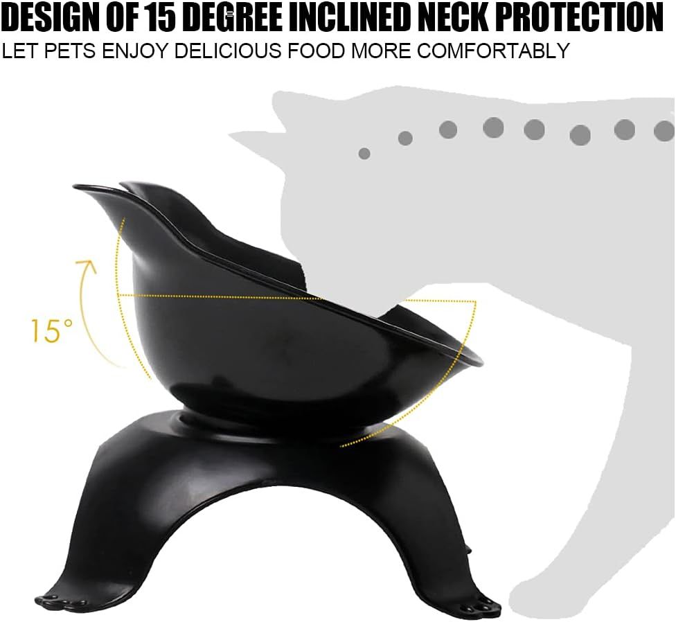 Cat Dog Bowls,15°Tilted Pet Feeder Bowl,Cat Feeding Bowls,Protective Cat view 3