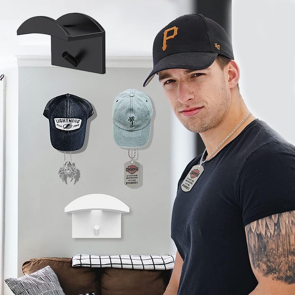 Adhesive Hat Hangers, 8 Pcs Hat Hooks for Wall, Hat Racks for Baseball Caps — image 1