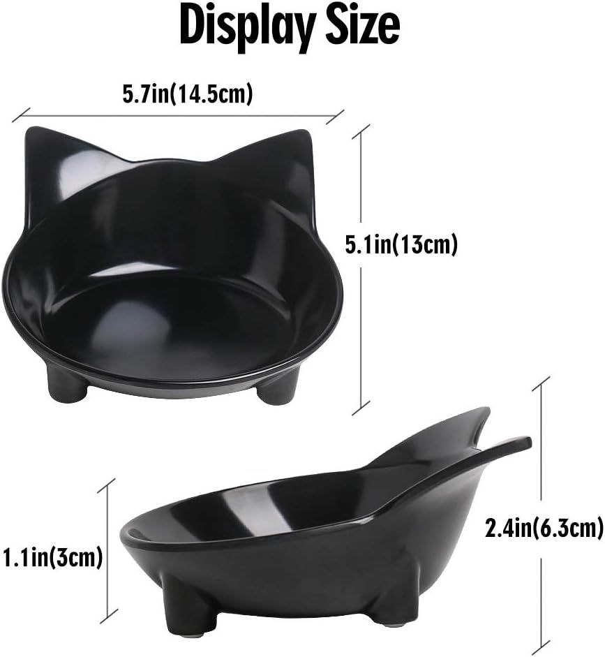 2pcs Cat Bowls Non Slip Cat Food Bowls