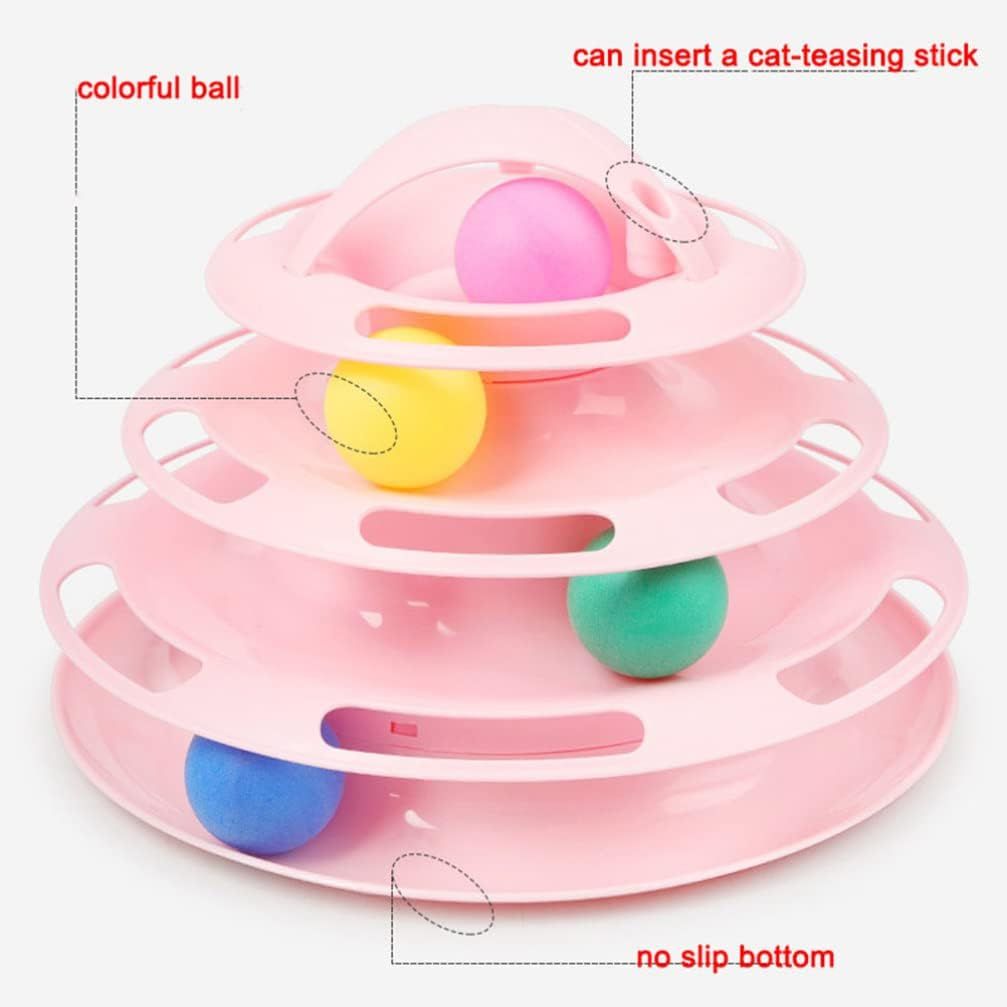 Cat Toy Four Layer Turntable Feather Teaser cat Stick Teaser cat Toy cat view 2
