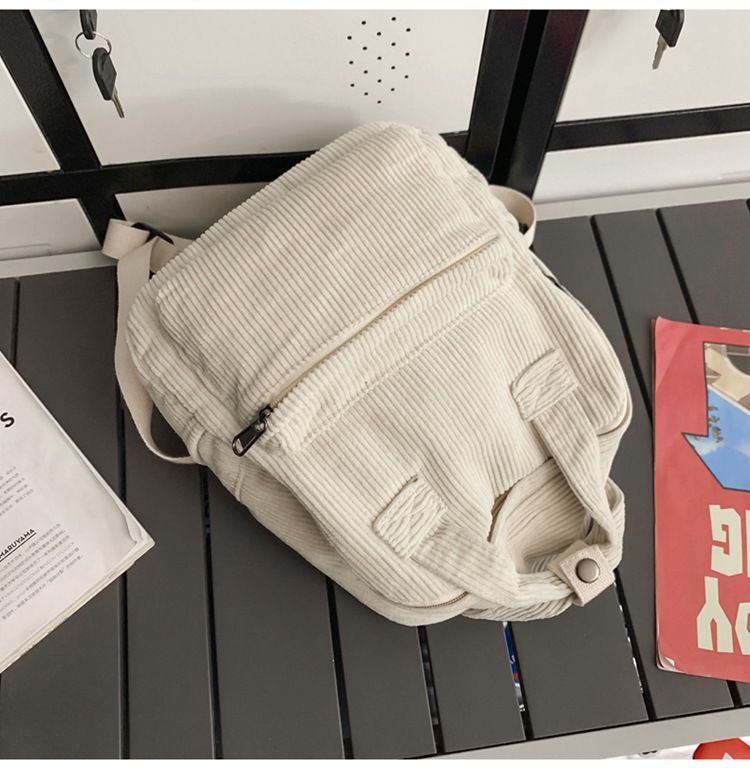 White Vintage Denim Laptop Backpack Casual Canvas Daypack Handbag Purse