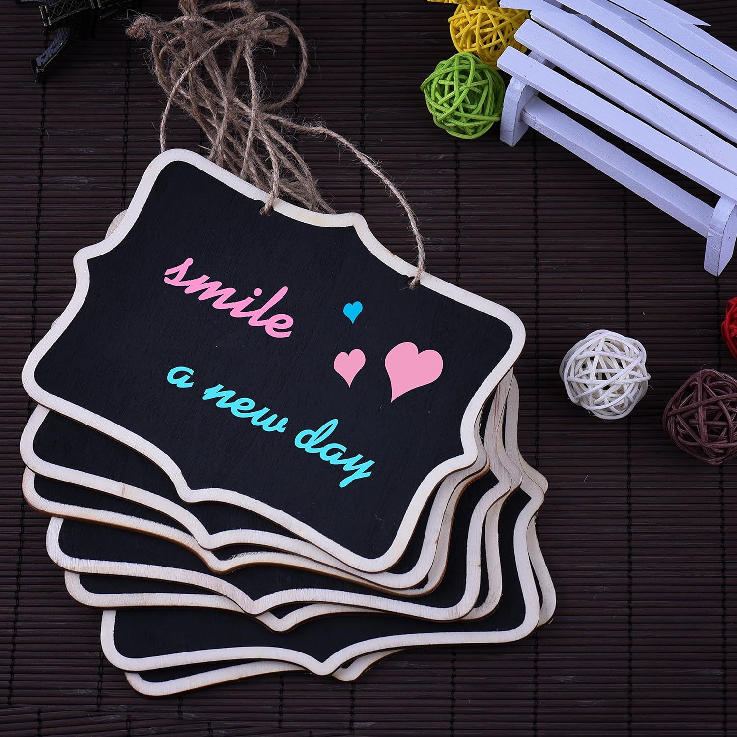 20 Pcs Mini Chalkboards Signs 4.7 X 6.3 Inch Chalkboard Tags Hanging Message view 2