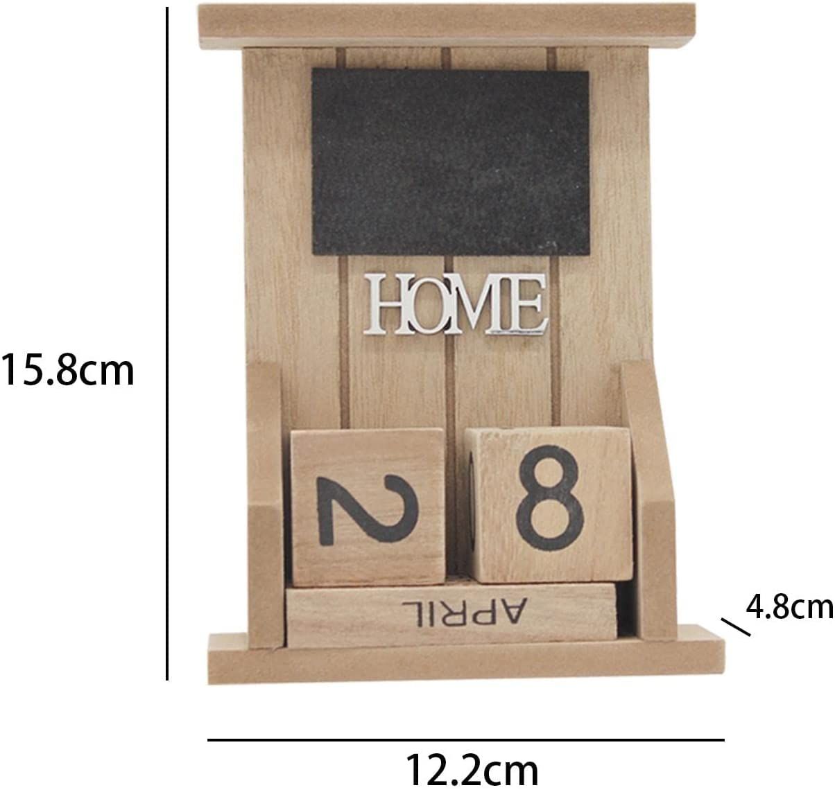 Wood Perpetual Calendar Wooden Calendar Blocks Desktop Perpetual Calendar Desk view 4