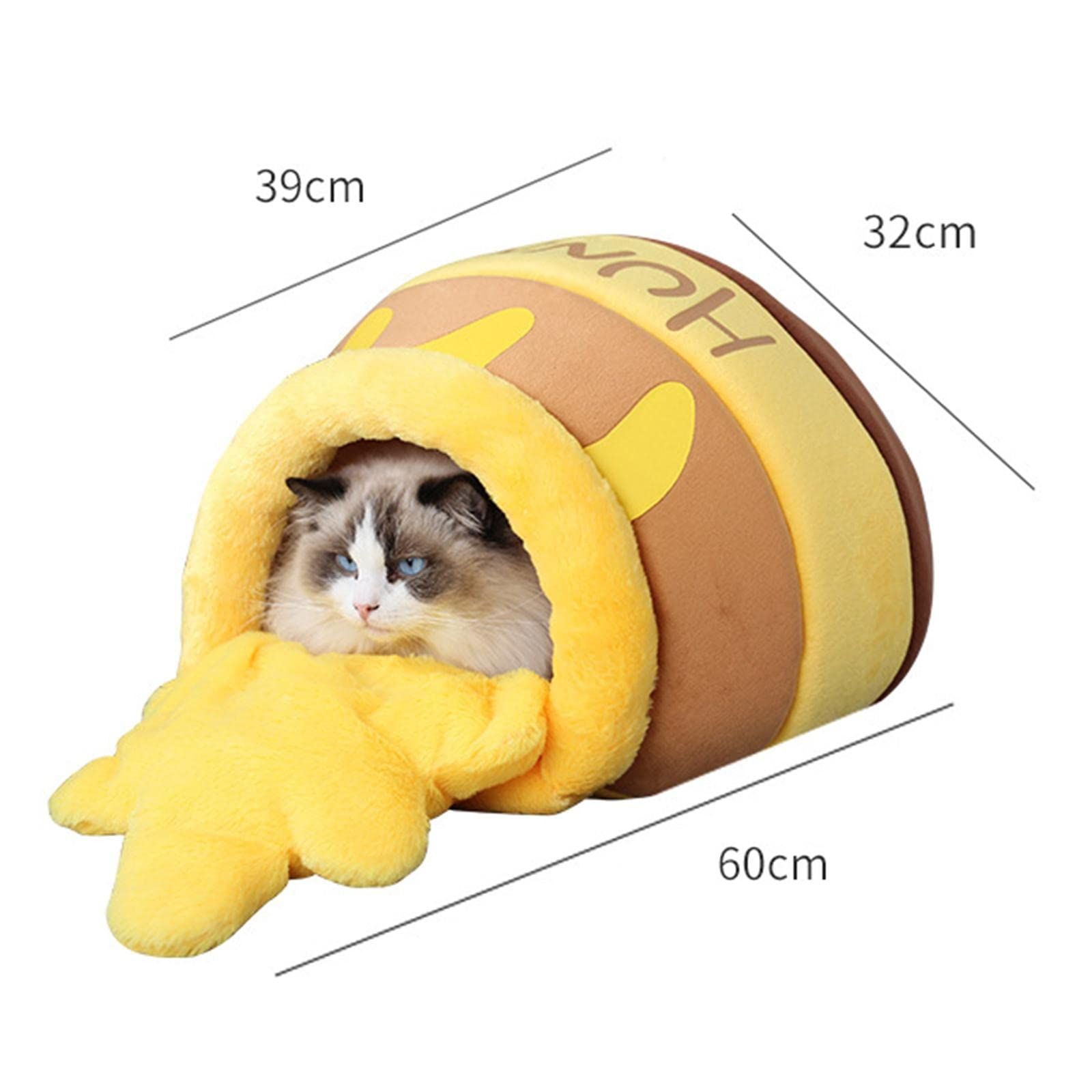 Pot for Indoor Cats Removable Cushion Cozy Cave Cartoon House Small Bed Kitten view 2