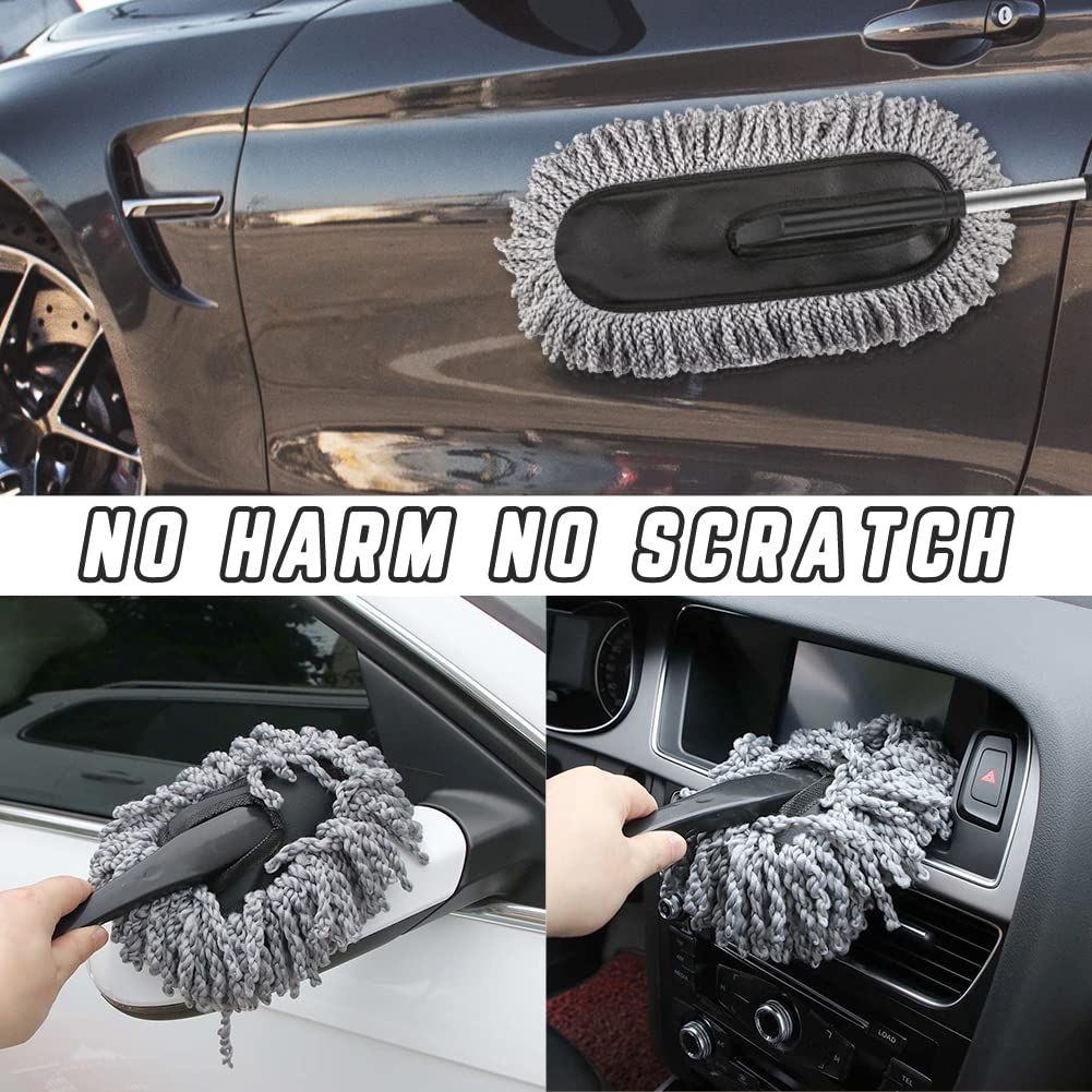 Microfiber Car Duster Cleaning and Car Dash Brush Supplies for Dashboard view 2