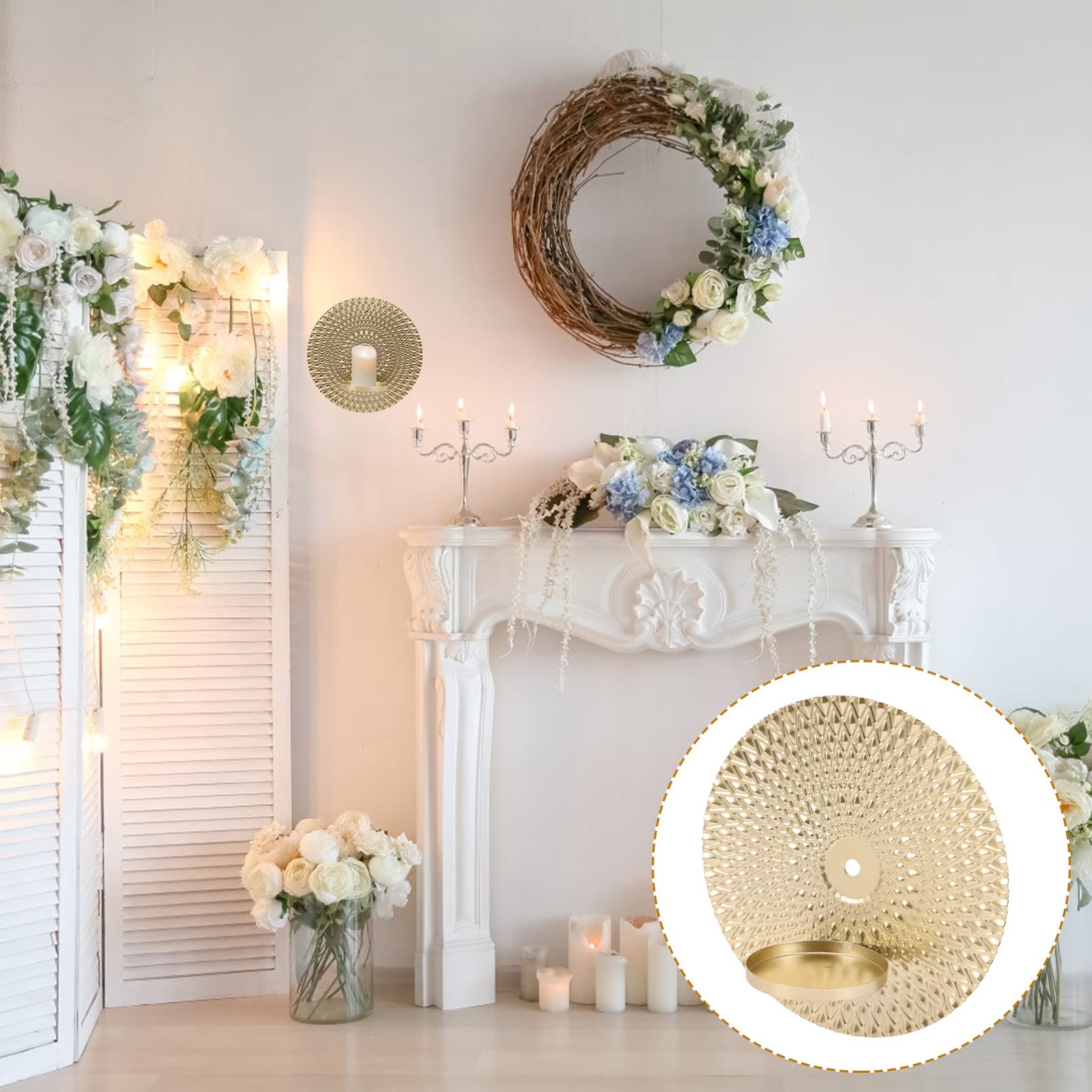 Wall Sconce Candle Holder Wall Mounted Candle Stand Gold Candle Sconces view 4