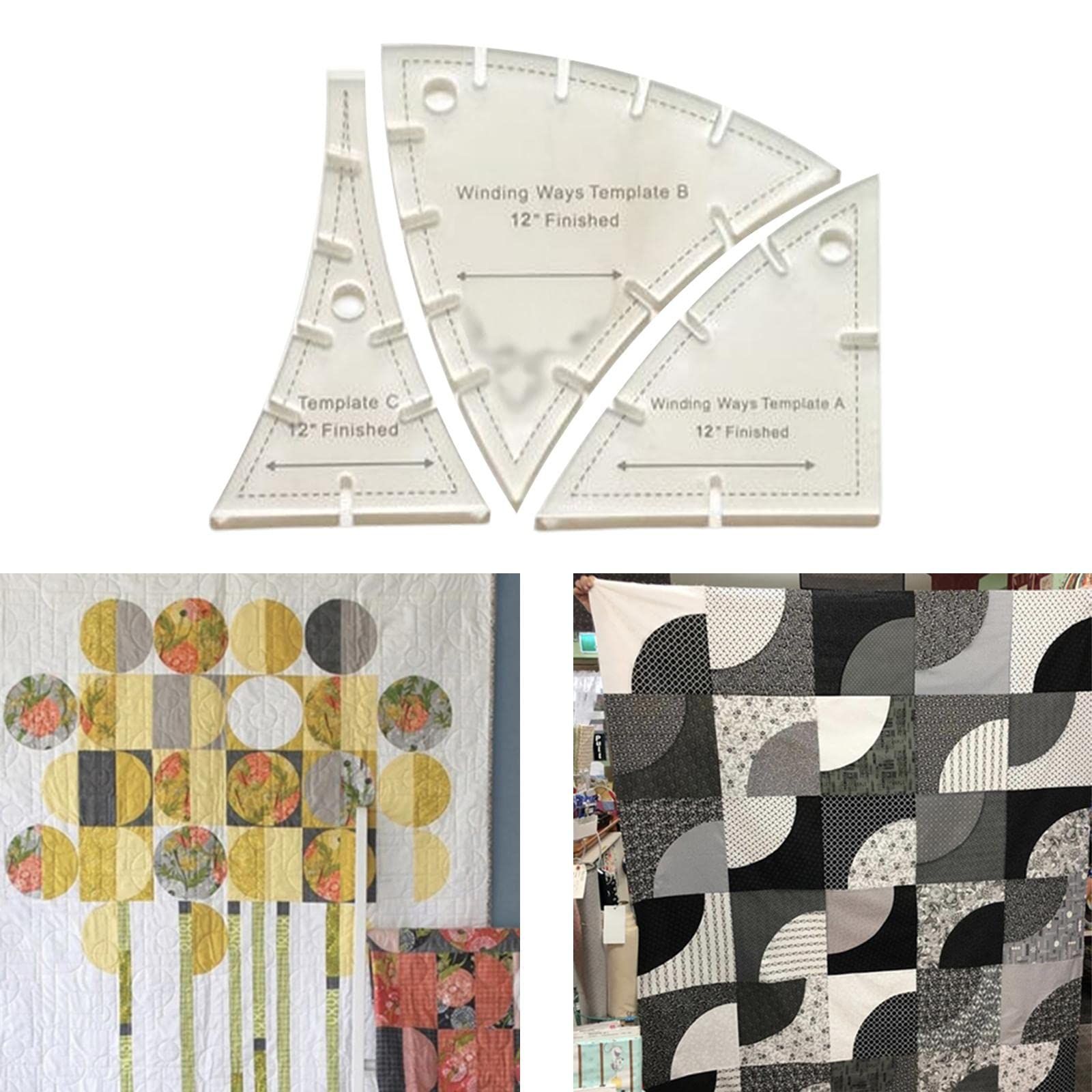 Set of 3 Patchwork Rulers Acrylic Quilting Ruler Sets for Patchwork Fabric view 2