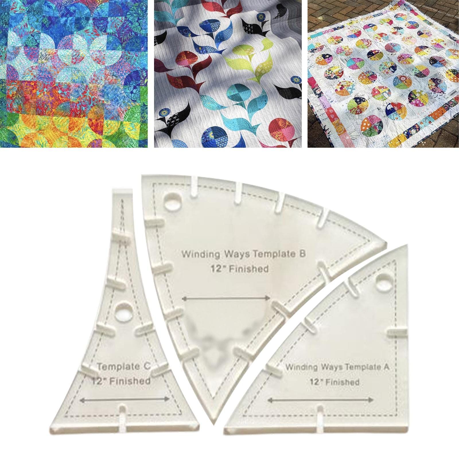 Set of 3 Patchwork Rulers Acrylic Quilting Ruler Sets for Patchwork Fabric view 4