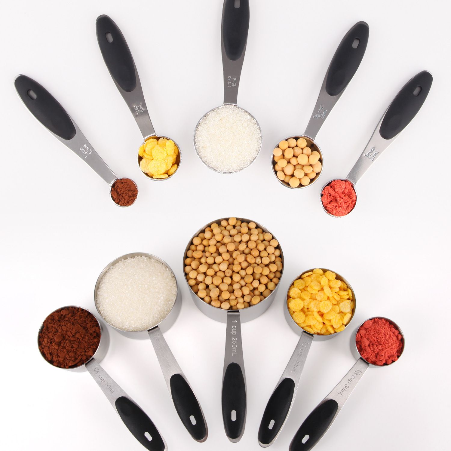 Measuring Cups Stainless Steel Measuring Cups and Spoons Set of 10 Piece view 2