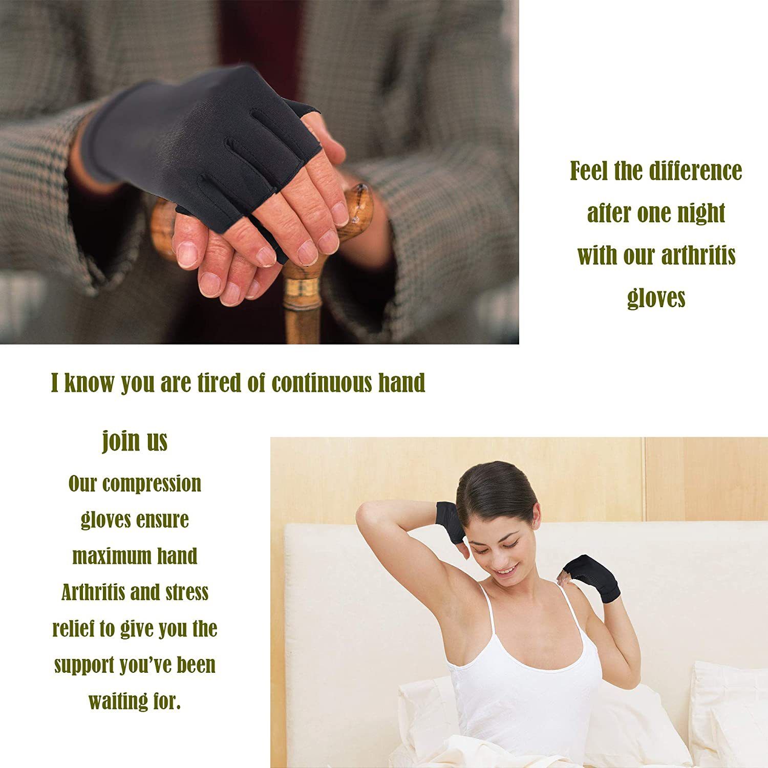 Gloves Women Men Relieve Hand Pain Swelling and Carpal Tunnel Fingerless for