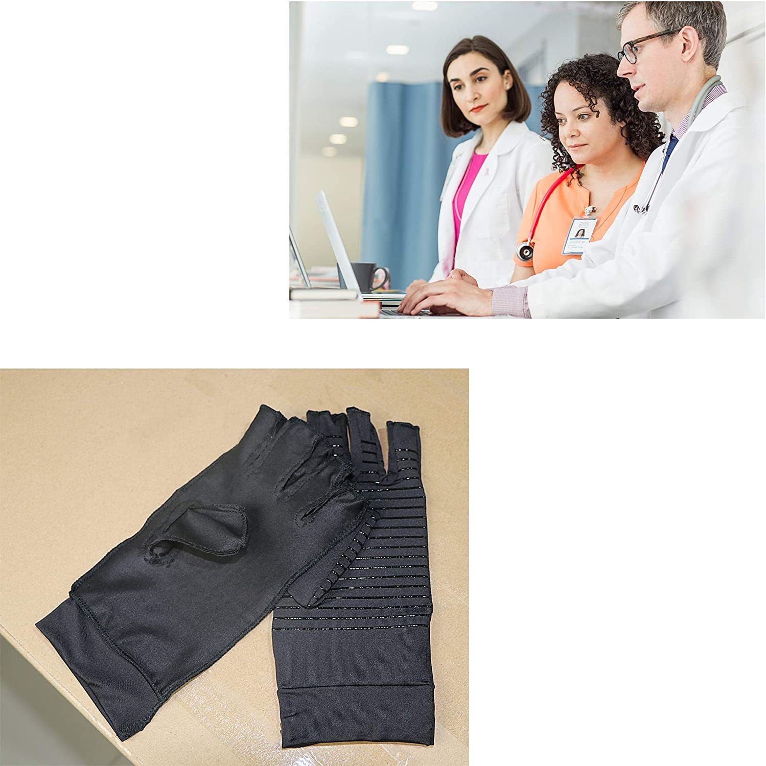 Gloves Women Men Relieve Hand Pain Swelling and Carpal Tunnel Fingerless for view 2