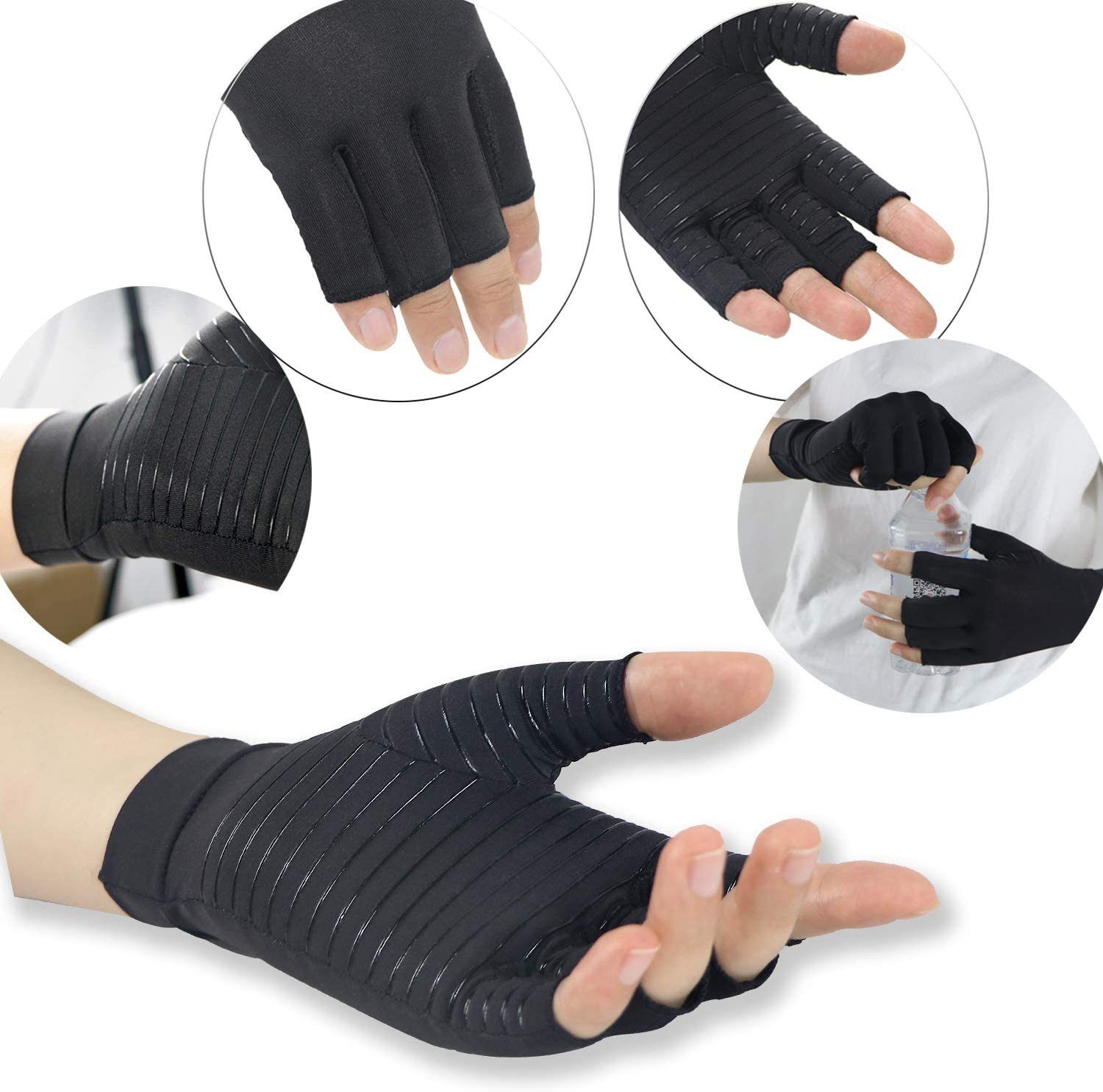 Gloves Women Men Relieve Hand Pain Swelling and Carpal Tunnel Fingerless for view 4