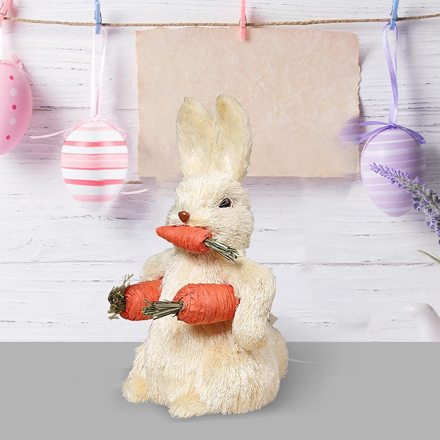 Easter Figurine Bunny Cute Straw Bunny Party Home Table Decorations Easter view 2