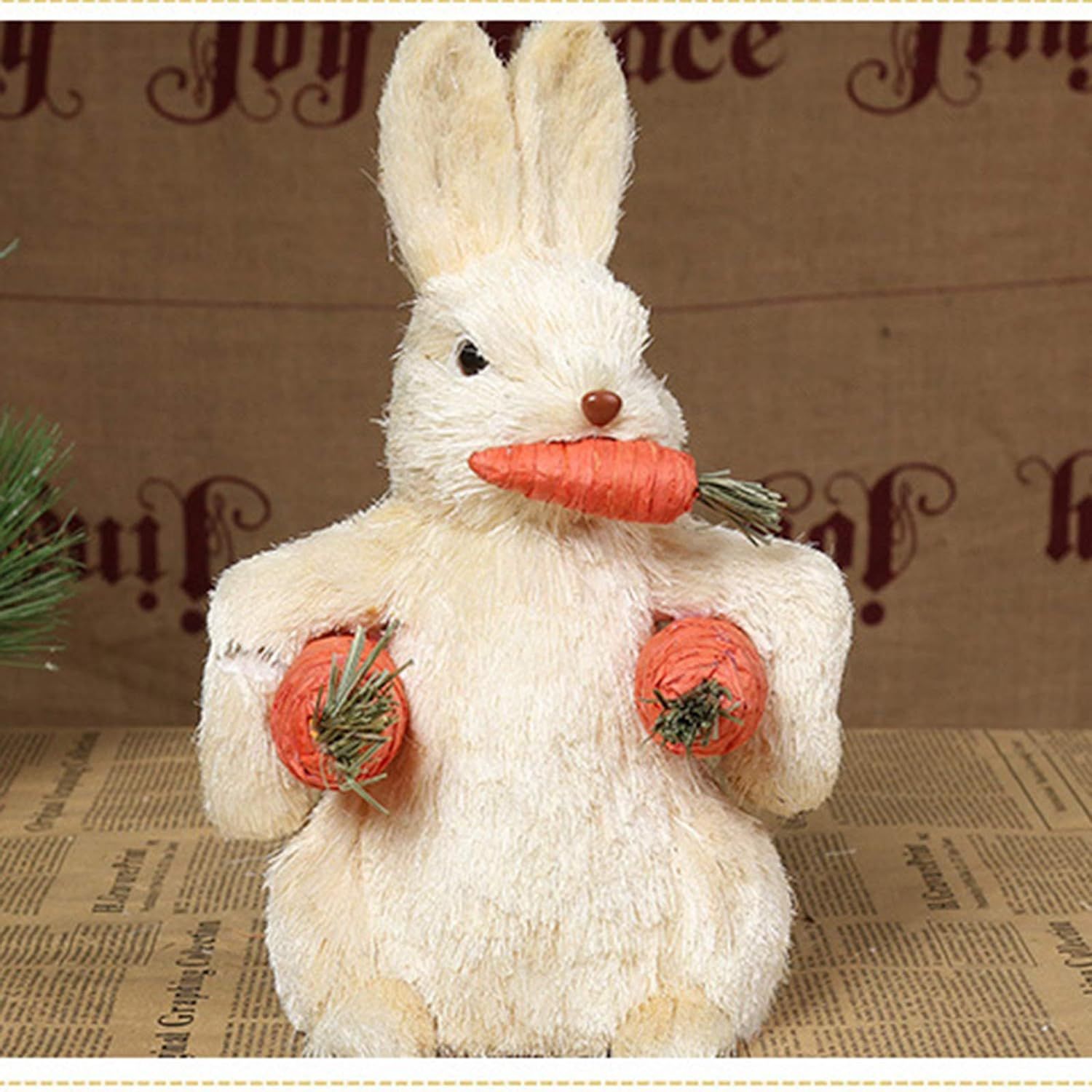Easter Figurine Bunny Cute Straw Bunny Party Home Table Decorations Easter view 4