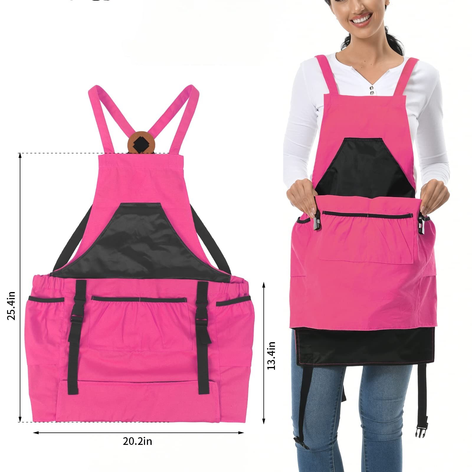 Gardening Apron,Unisex Waterproof Canvas Garden Apron with Pockets for view 2