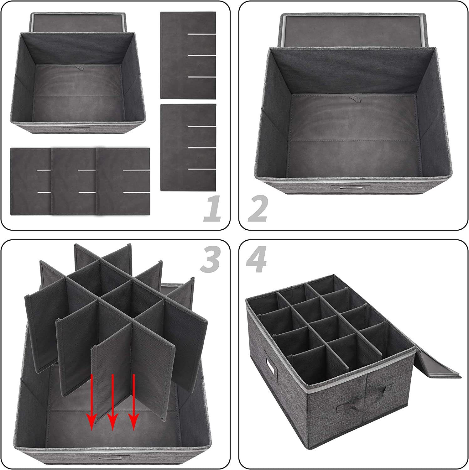 Storage Cases, Wine Glass Storage Box Containers for Glassware or Crystal