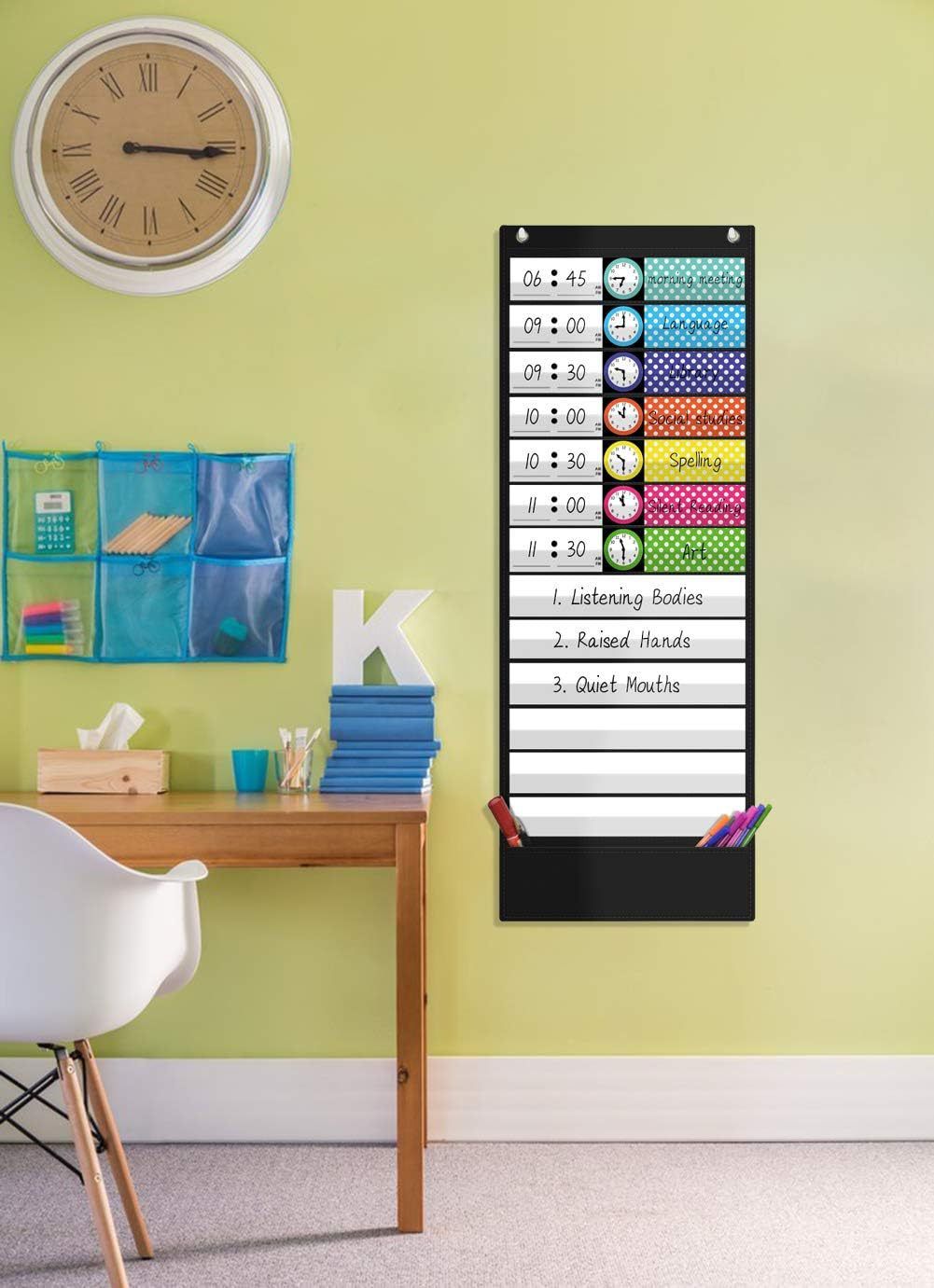 Daily Schedule and Word Study Pocket Chart with Reversible Cards Teaching view 4