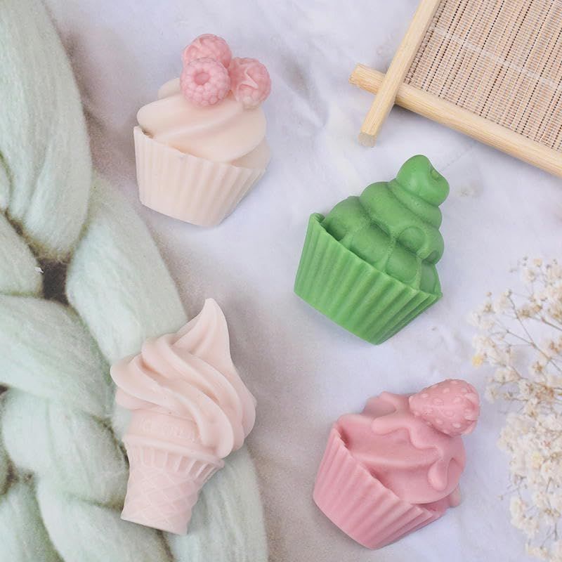 4 Pack Ice Cream Cones Strawberry Silicone Mold Raspberry Cake Raspberry view 3