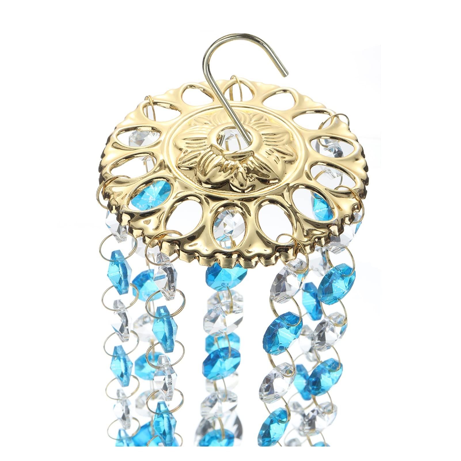 Blue Glass Home Decor Pendant Accessories Crystal Wind Chime Home Garden Yard view 4