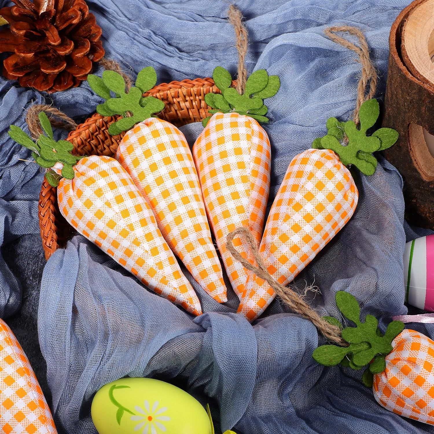 Easter Carrot Banner Bunny Carrot Garland Fabric Wall Vegegtable Ornament for view 4