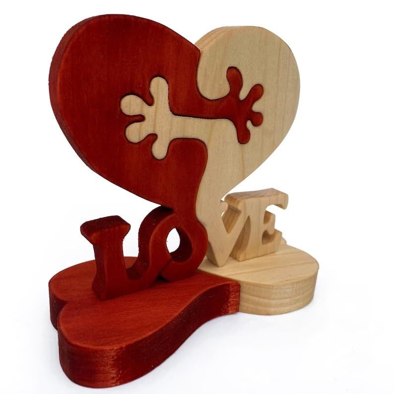 Wooden Love Hearts, Heart Stand Love, Personalized Valentines Day Gift