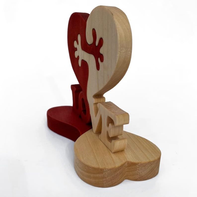 Wooden Love Hearts, Heart Stand Love, Personalized Valentines Day Gift view 2