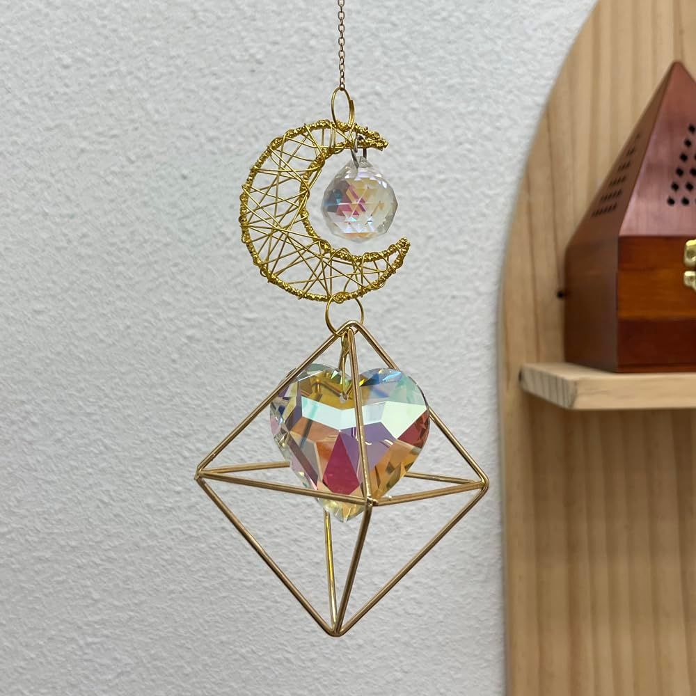 Crystal Suncatcher Sun Catcher Window Hanging Rainbow Maker with Geometric view 4