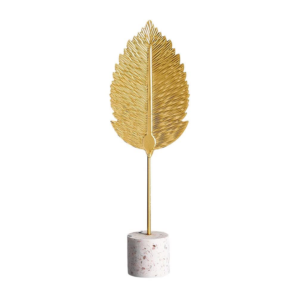 Metal Leaf Statue Iron Art Sculpture Desktop Ornaments Leaf Sculpture for Home view 2