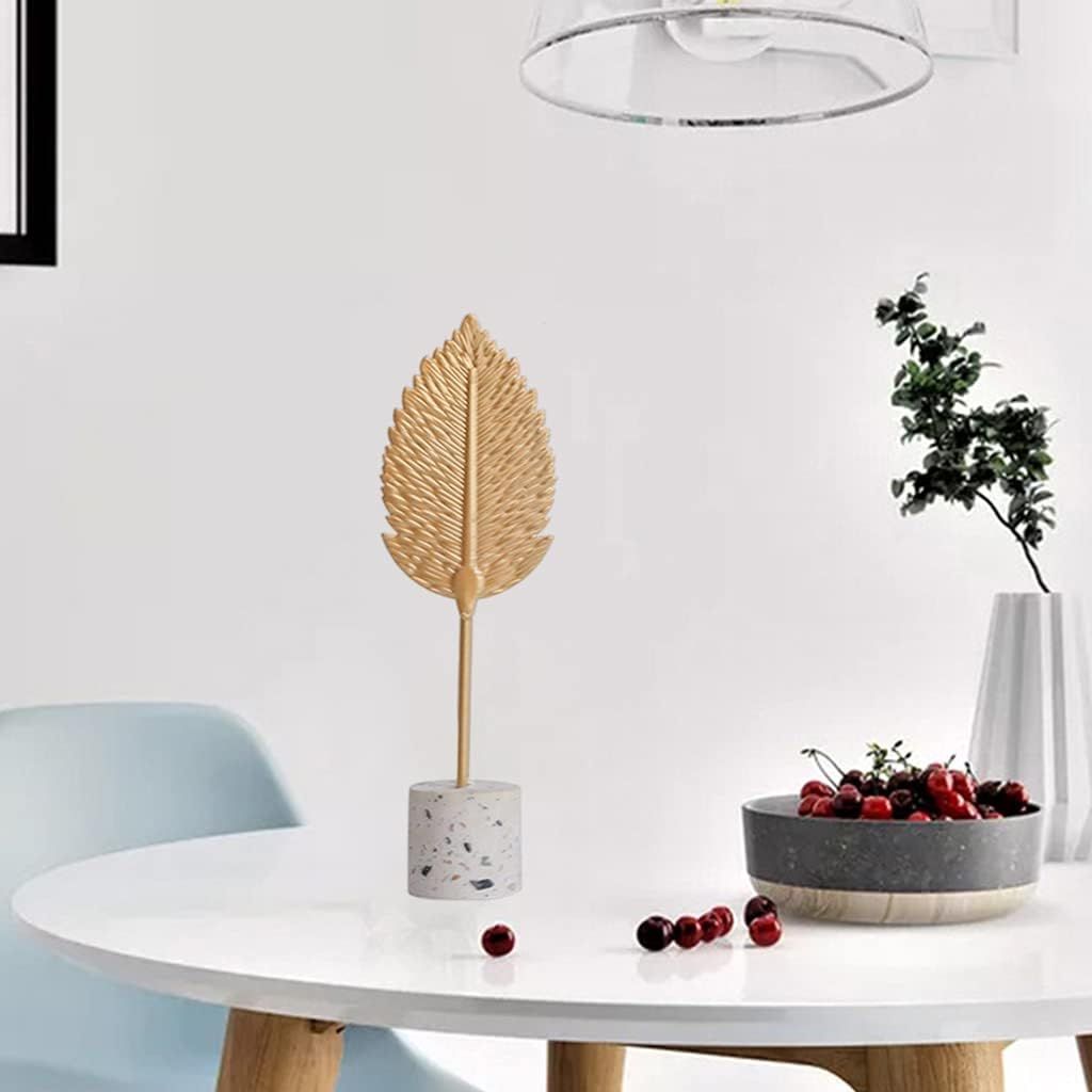 Metal Leaf Statue Iron Art Sculpture Desktop Ornaments Leaf Sculpture for Home view 3