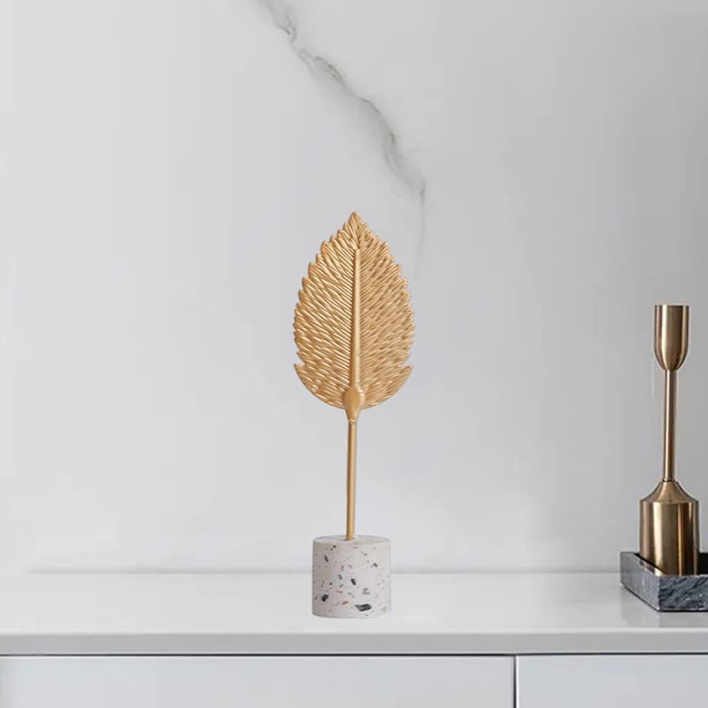 Metal Leaf Statue Iron Art Sculpture Desktop Ornaments Leaf Sculpture for Home view 4