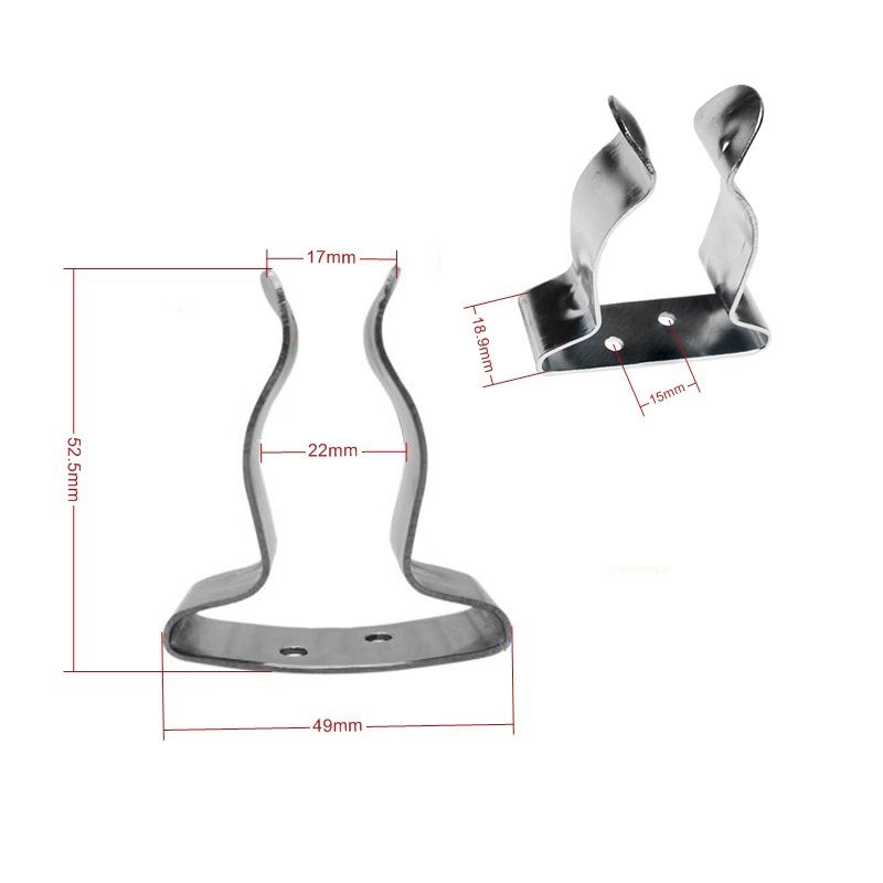 2Pcs Stainless Steel Boat Hook Spring Clamp Holder Spring Clip Silver Bracket view 2