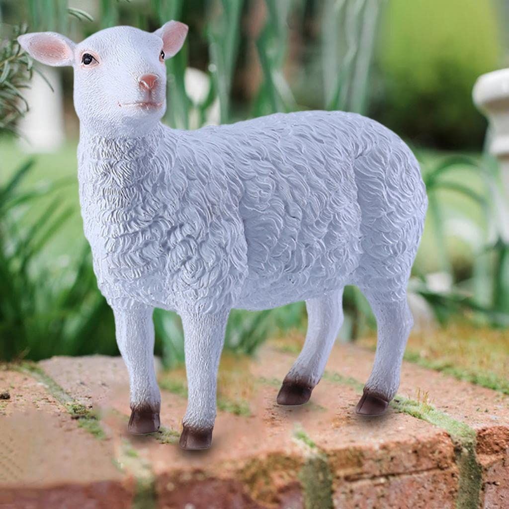 Small Lamb Figurines Sculptures Sheep Garden Statue for Window Collection view 2