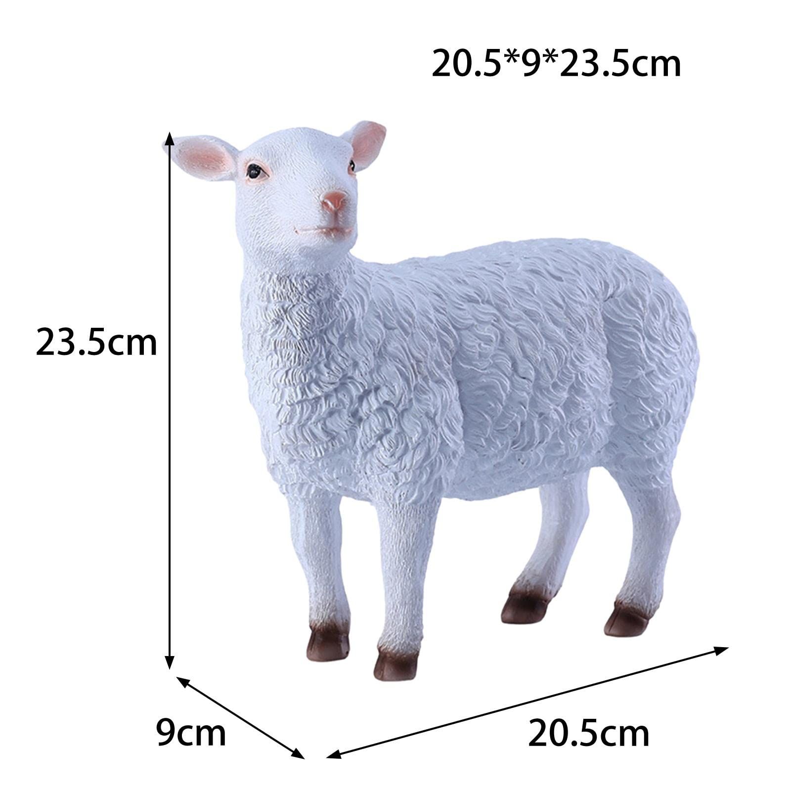 Small Lamb Figurines Sculptures Sheep Garden Statue for Window Collection view 3