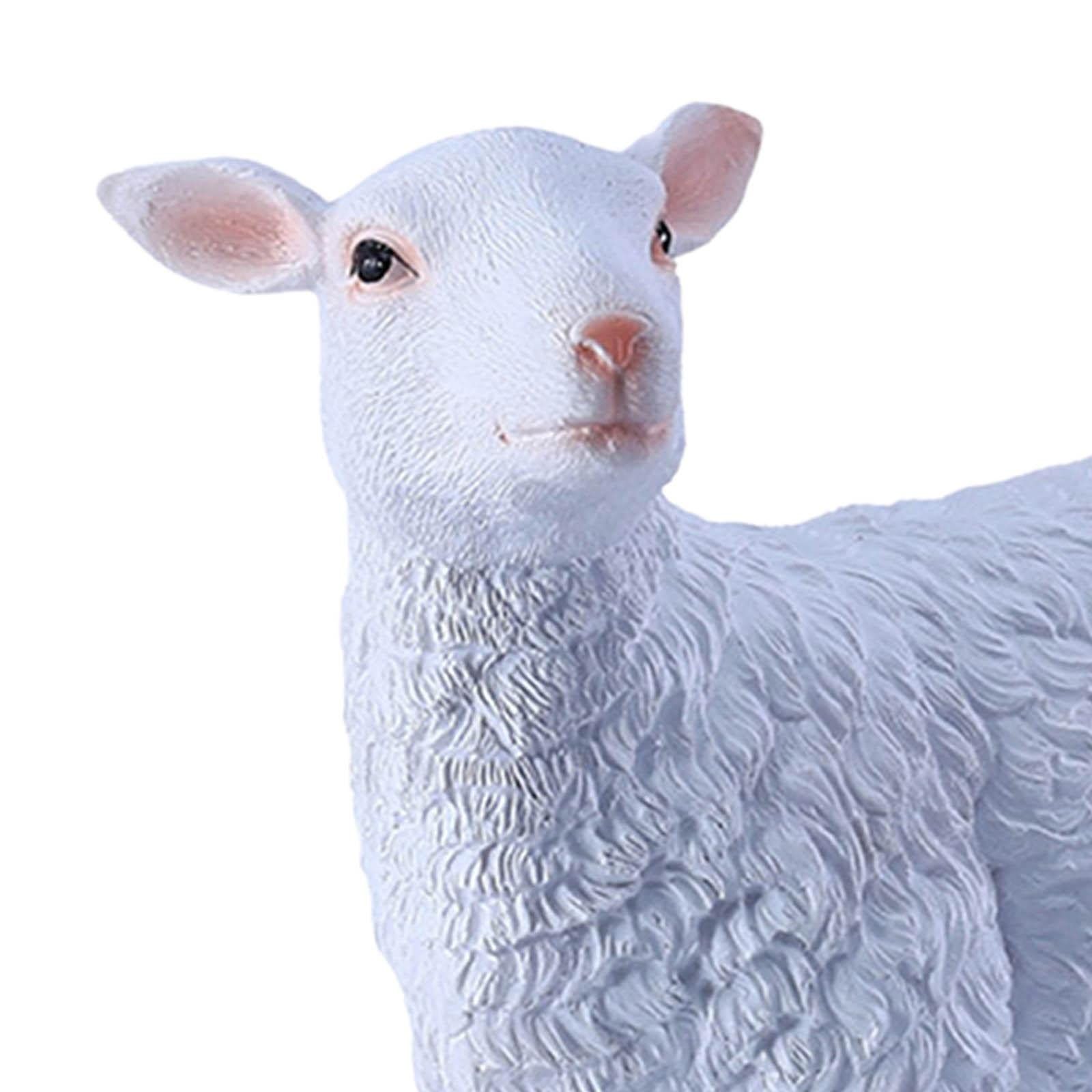 Small Lamb Figurines Sculptures Sheep Garden Statue for Window Collection view 4