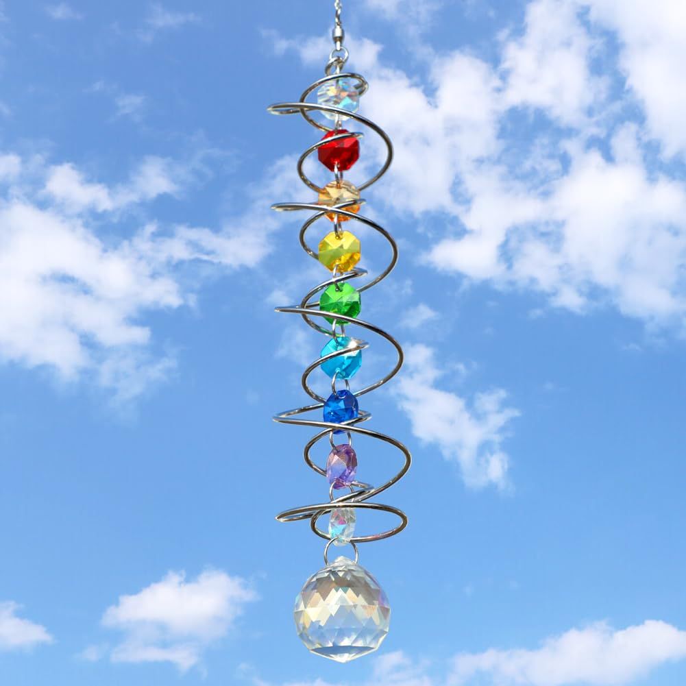 Suncatcher Wind Spinner Gazing Ball Spiral Tail view 3