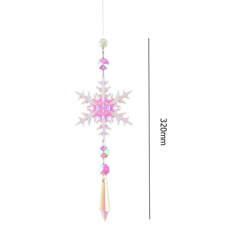 Christmas Ornaments Snowflake Crystal Suncatcher Icicle Hanging Window view 2