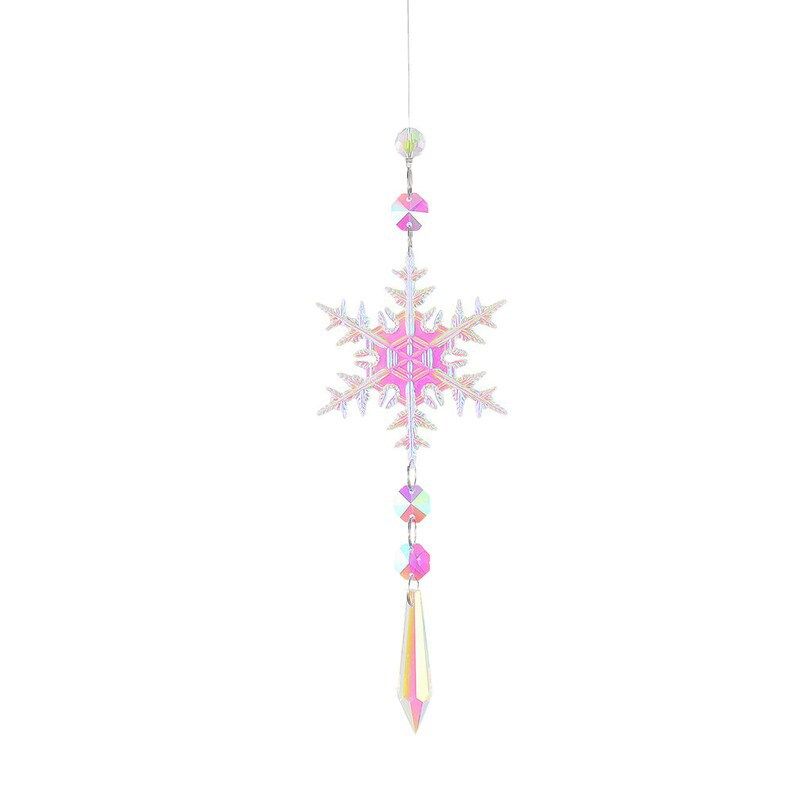 Christmas Ornaments Snowflake Crystal Suncatcher Icicle Hanging Window view 3