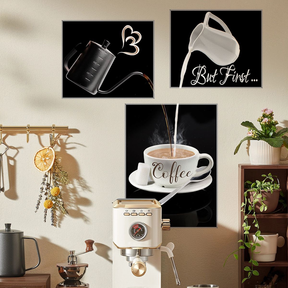 Coffee Bar Kitchen Wall Decor - But First Coffee Bar Sign Kitchen Frames Art view 4
