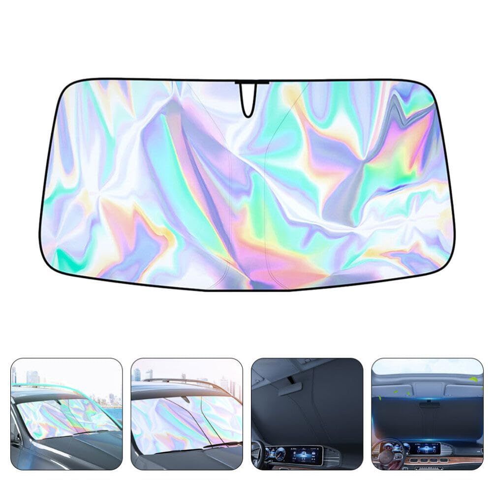 Car Windshield Sun Shade 145x80cm Holographic Car Front Window Sunshade view 2