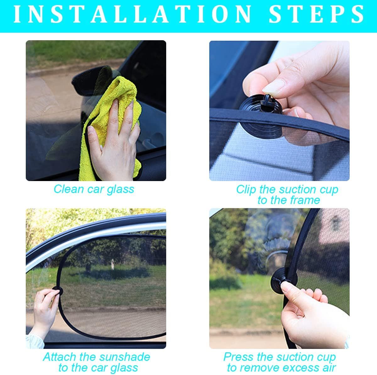 Car Rear Window Sunshade with Suction Cup view 3