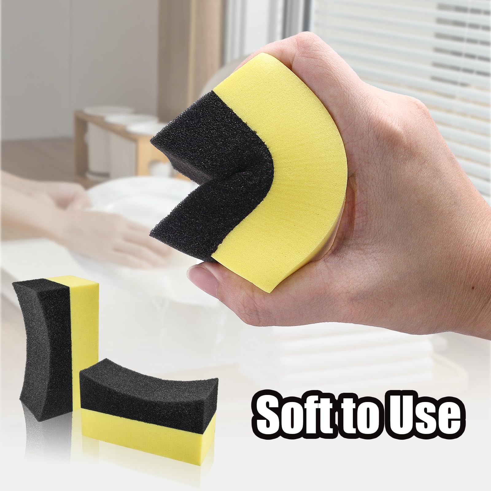 4 Pcs Tire Contour Dressing Applicator Pads Tire Dressing Shine Sponge view 2