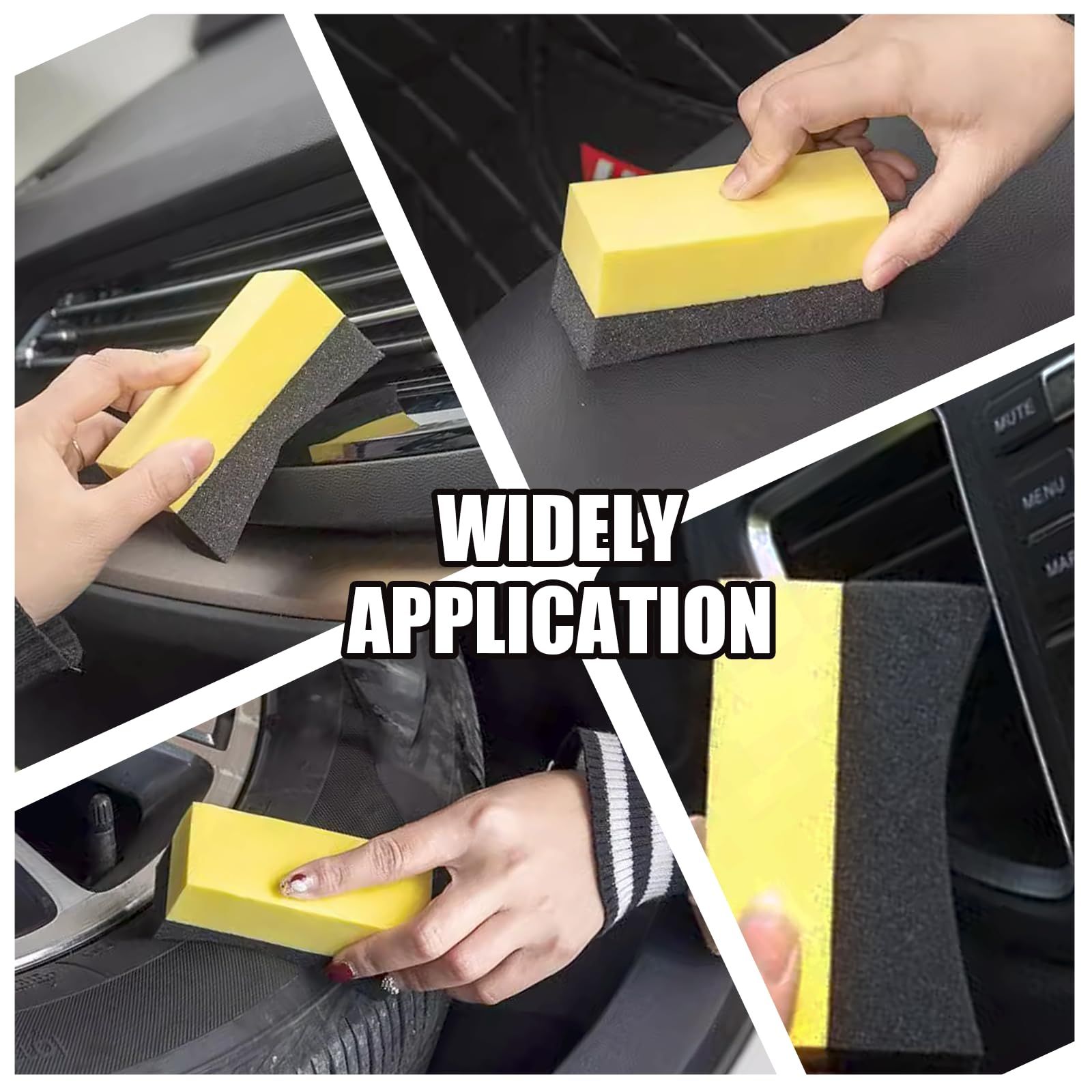4 Pcs Tire Contour Dressing Applicator Pads Tire Dressing Shine Sponge view 4