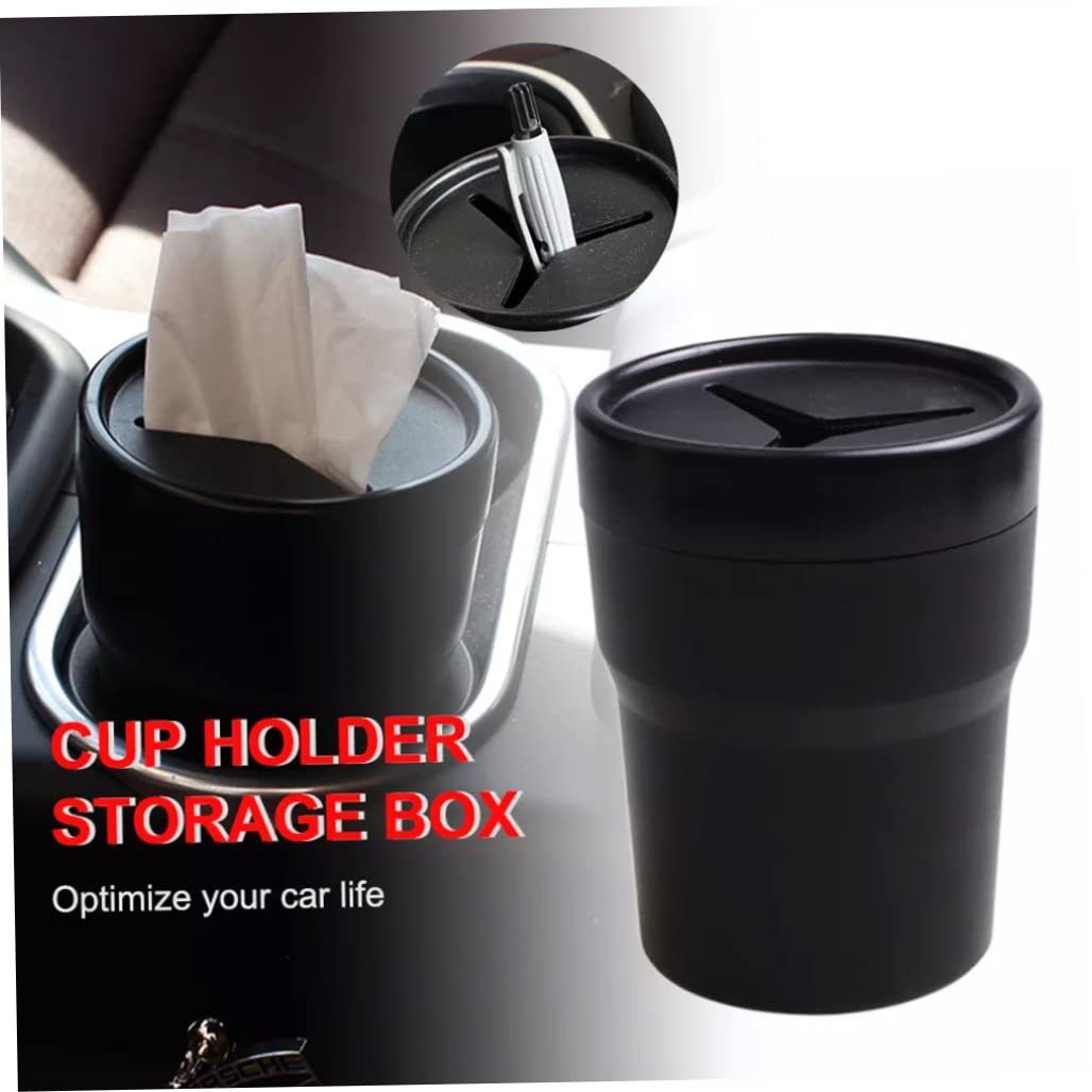 Car Change Holder with Lid Automotive Plastic Garbage Cans 250 mL (0.06 view 3